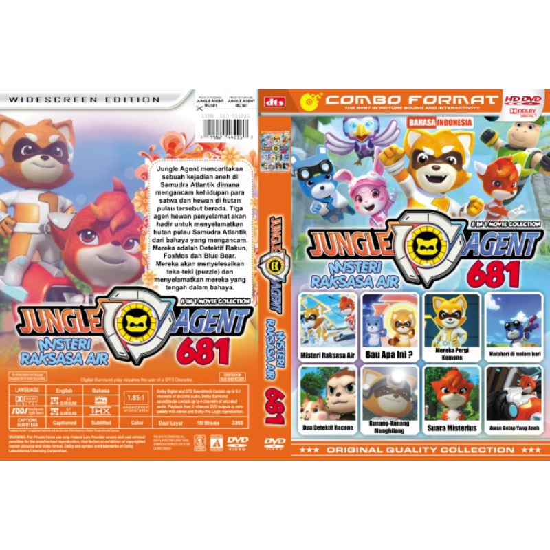 Kaset film koleksi kartun anak jungle agent 681