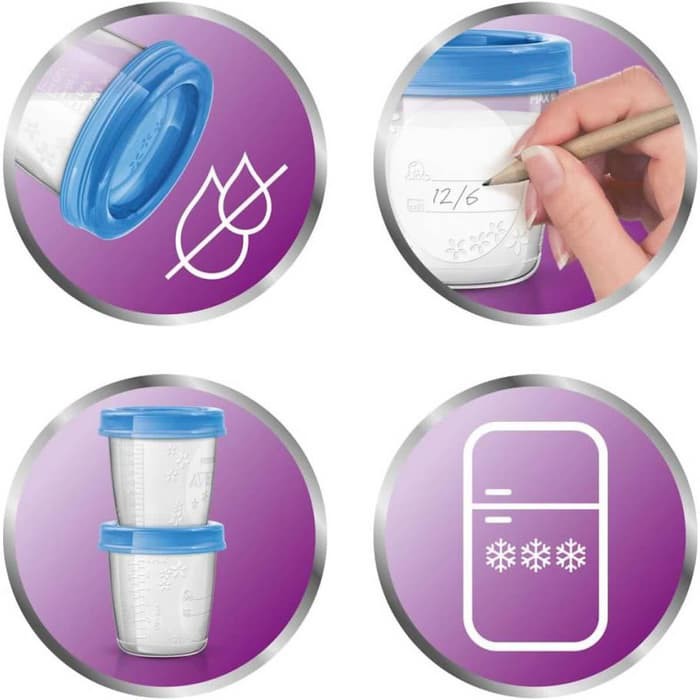 Philips Avent BreastMilk Storage Cups 180ml / wadah susu avent/ tempat simpan susu dan makanan mpasi