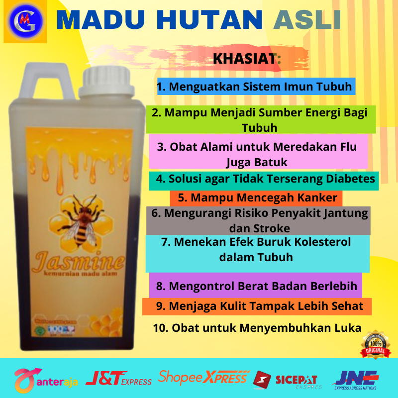 

MADU ASLI MURNI HUTAN MADU JASMINE MURNI MULTIFLORA ALAMI ORIGINAL 100% ISI 1 KG / LABEL