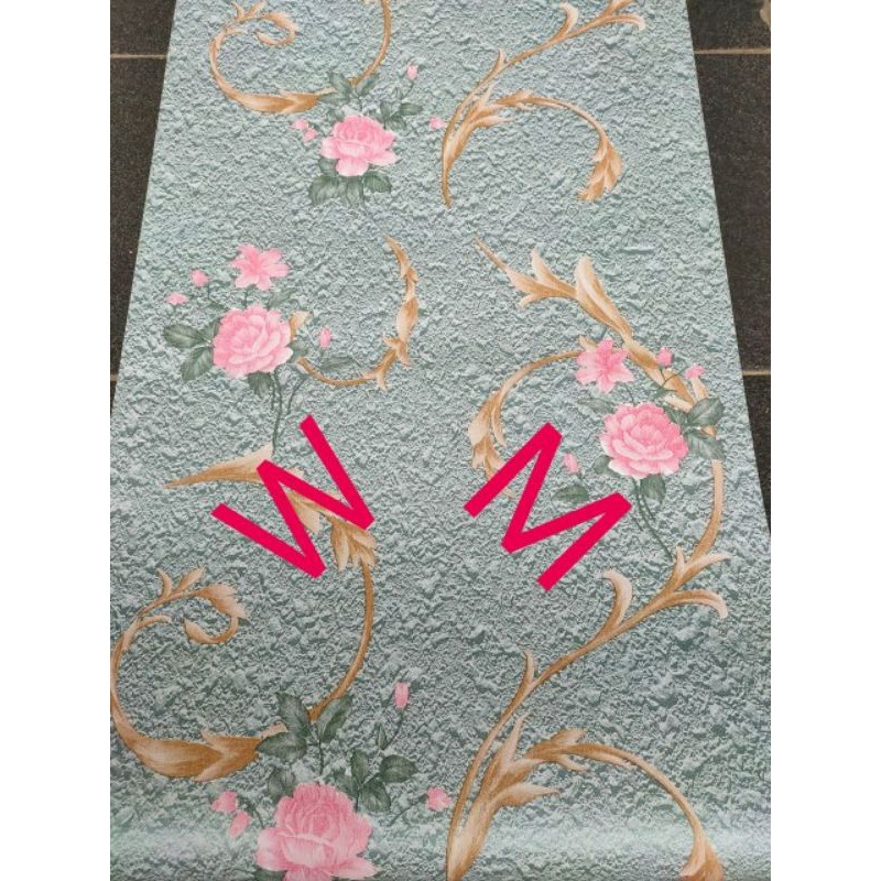 COD Wallpaper Dinding Motif Bunga Dasar Biru / Wallpaper Dinding Murah