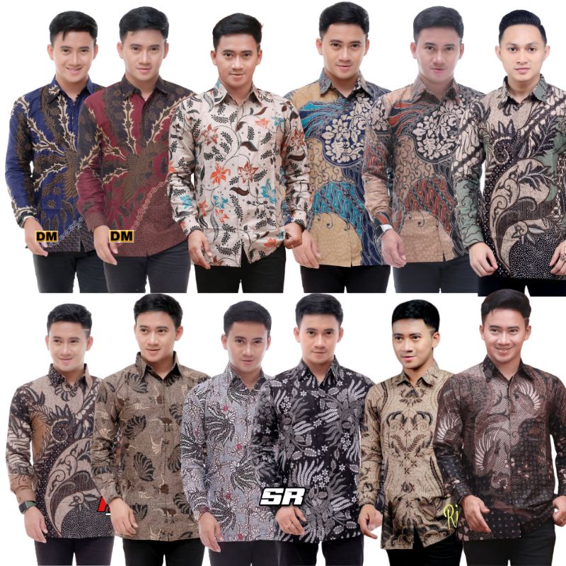 Batik Pria Lengan Panjang BATIK NAKULA HRB026 motif KERATONAN Kode 002 size M L XL XXL Reguler