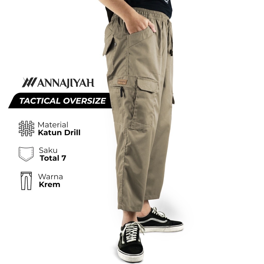 Celana Sirwal TACTICAL ANNAJIYAH Pria Dewasa model Cargo Tempur Outdoor Laa Isbal