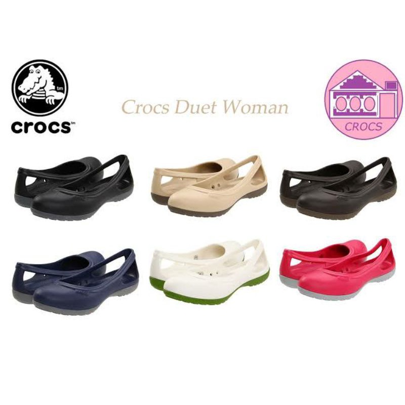 BIG SALE TERMURAH CROCS DUET FLAT WOMEN SEPATU SANDAL KARET MALINDI WANITA FLAT SHOES ORI