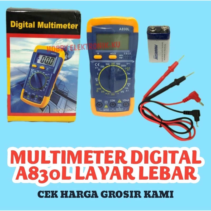 MULTIMETER DIGITAL A830L LAYAR LEBAR KUNING