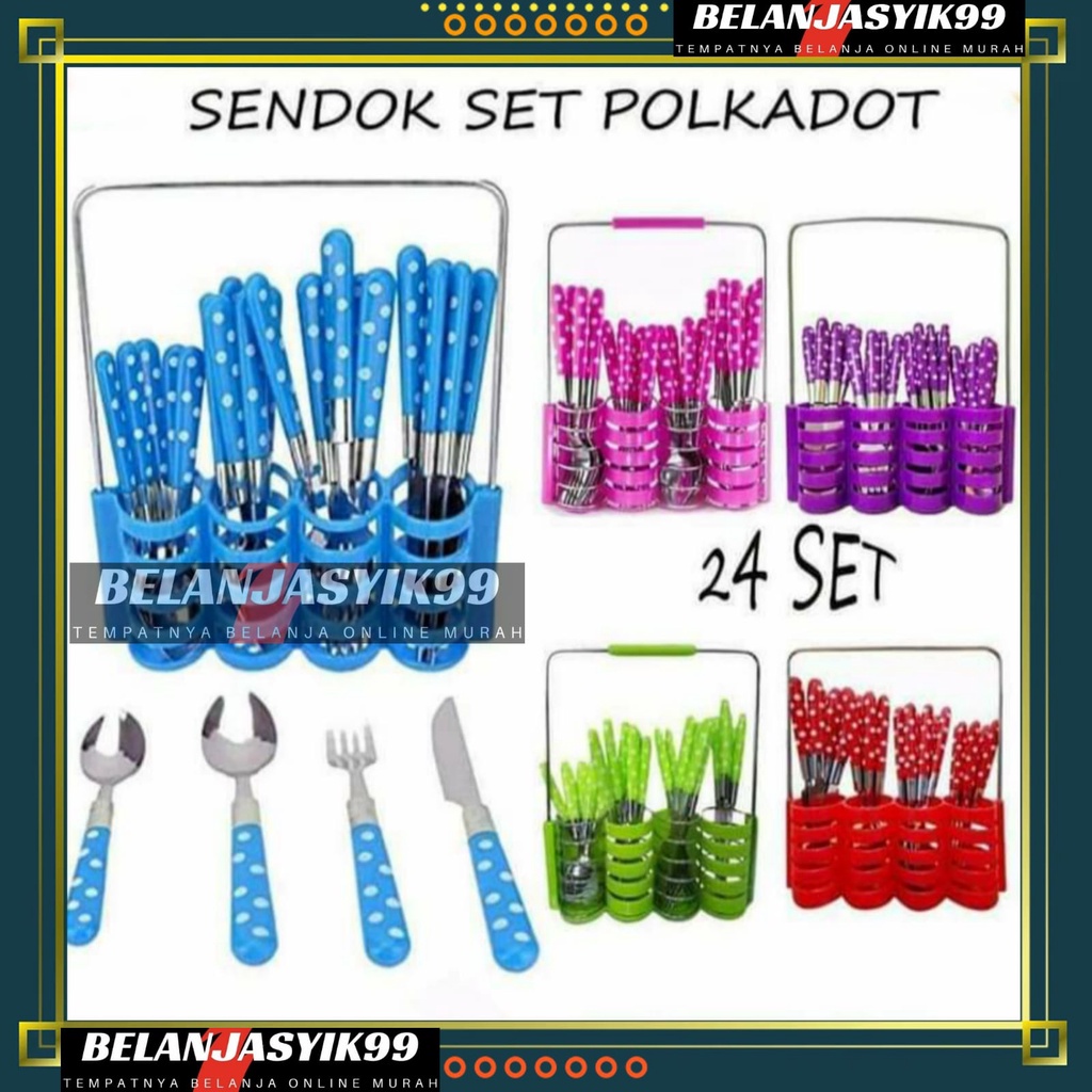 SENDOK SET POLKADOT ISI 24PCS SENDOK SET POLKADOT 24 PCS / SENDOK SET POLKADOT STAINLESS 24 PCS / SENDOK POLKA SET ISI 24 PCS / SENDOK SET POLKADOT STAINLESS STEEL 24 PCS