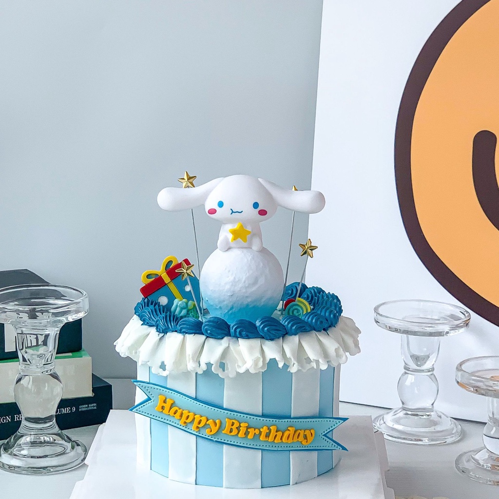 Sanrio Cinnamoroll Night Light Cake Baking Decoration Happy Birthday Cartoon Party Gift
