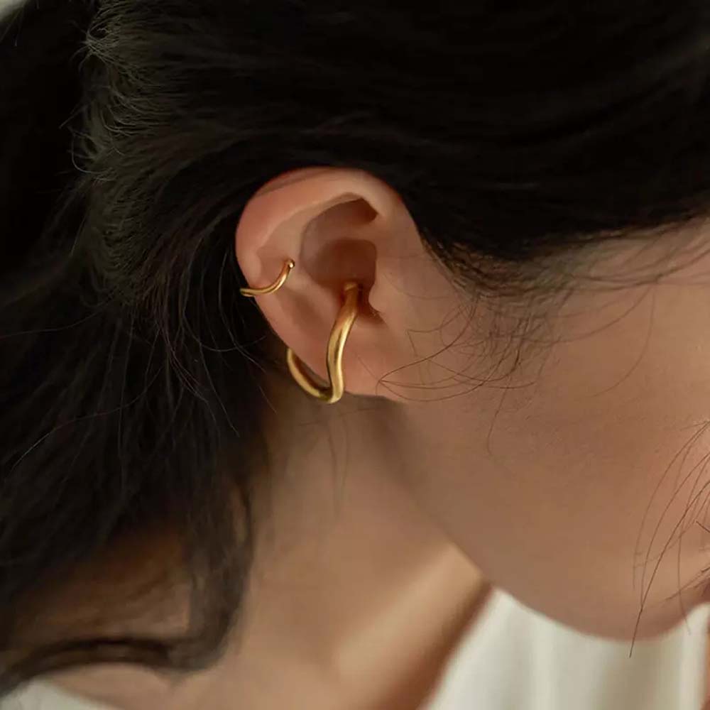 Anting Klip Bentuk Geometris Tidak Teratur Bahan Logam Warna-Warni Gaya Perancis Untuk Wanita