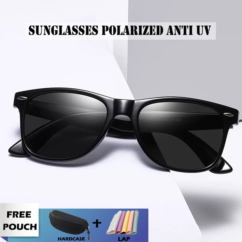 Kacamata Hitam Pria wanita Sunglasses Polarized Anti Silau/Anti UV Kotak Fashion Unisex TR90 2140