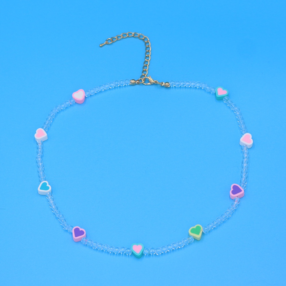 Tanah liat polimer bunga perhiasan set cute butterfly bear claw cinta kalung manik-manik gelang