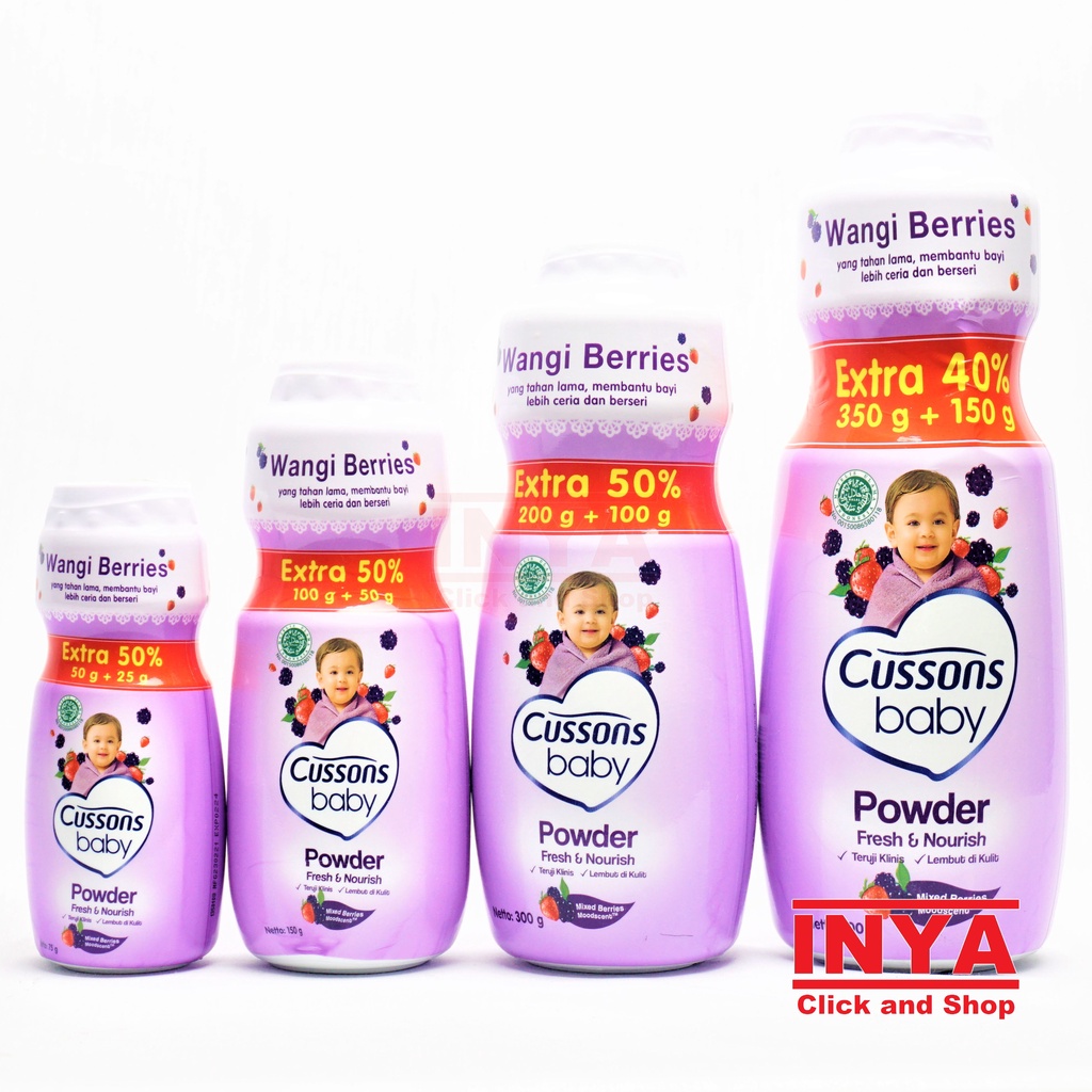 CUSSONS BABY POWDER FRESH AND NOURISH MIXED BERRIES 200gr - Bedak Bayi