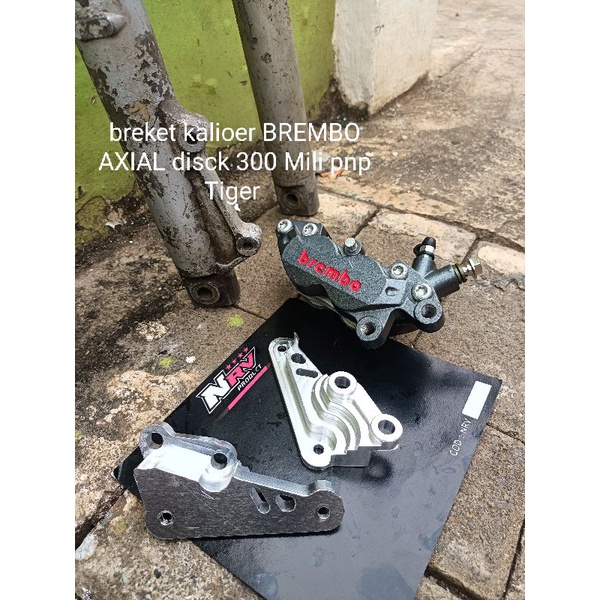 breket kaliper Brembo axial disck 300 Mili pnp shock depan Tiger /breket Cnc kaliper Brembo axial