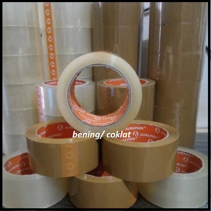 

Lakban bening/ Coklat 90yard x 48mm AURA PACK murah berkualitas