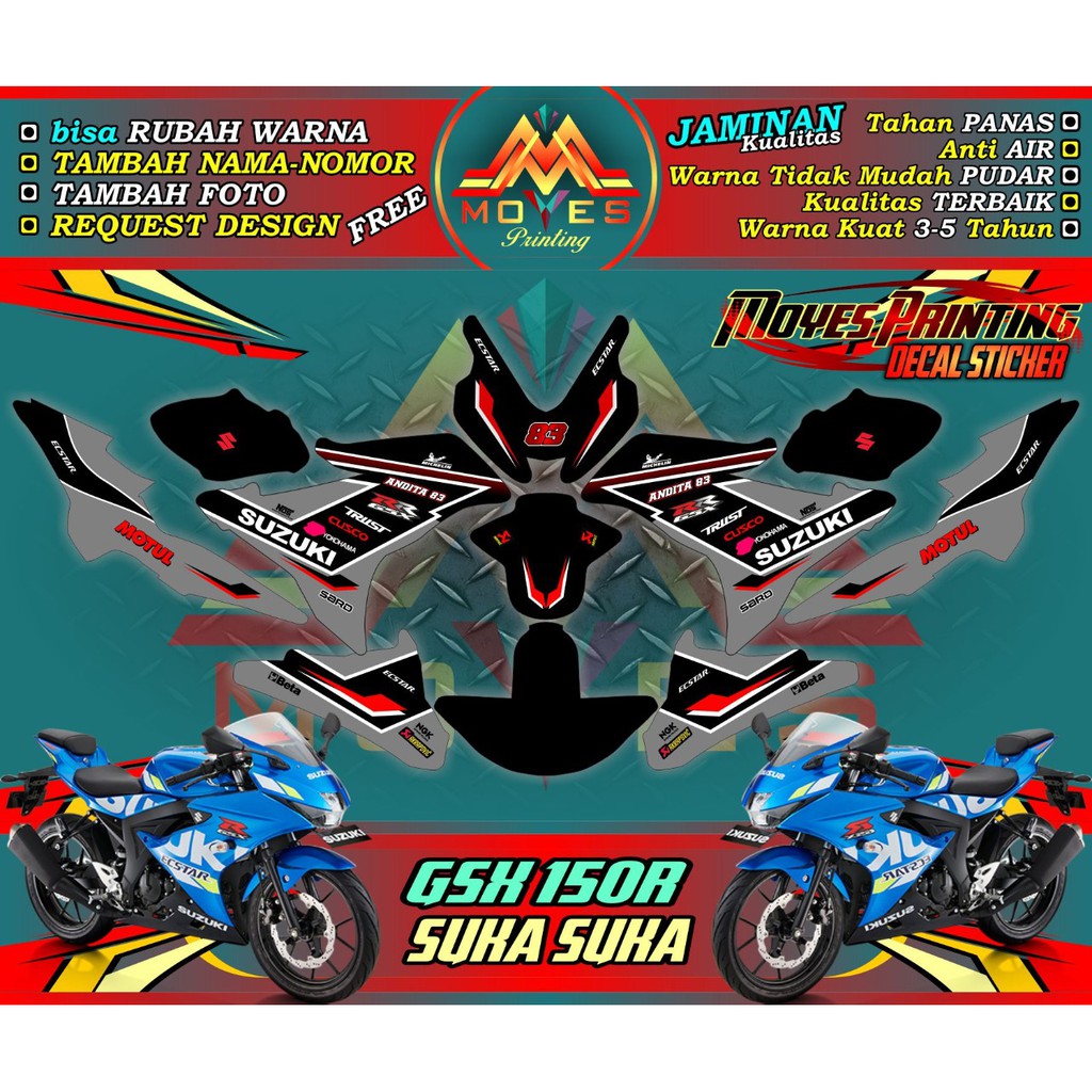 stiker motor gsx 150 r decal stiker full body gsx 150 r decal gsx stiker motor suzuki gsx 150 r