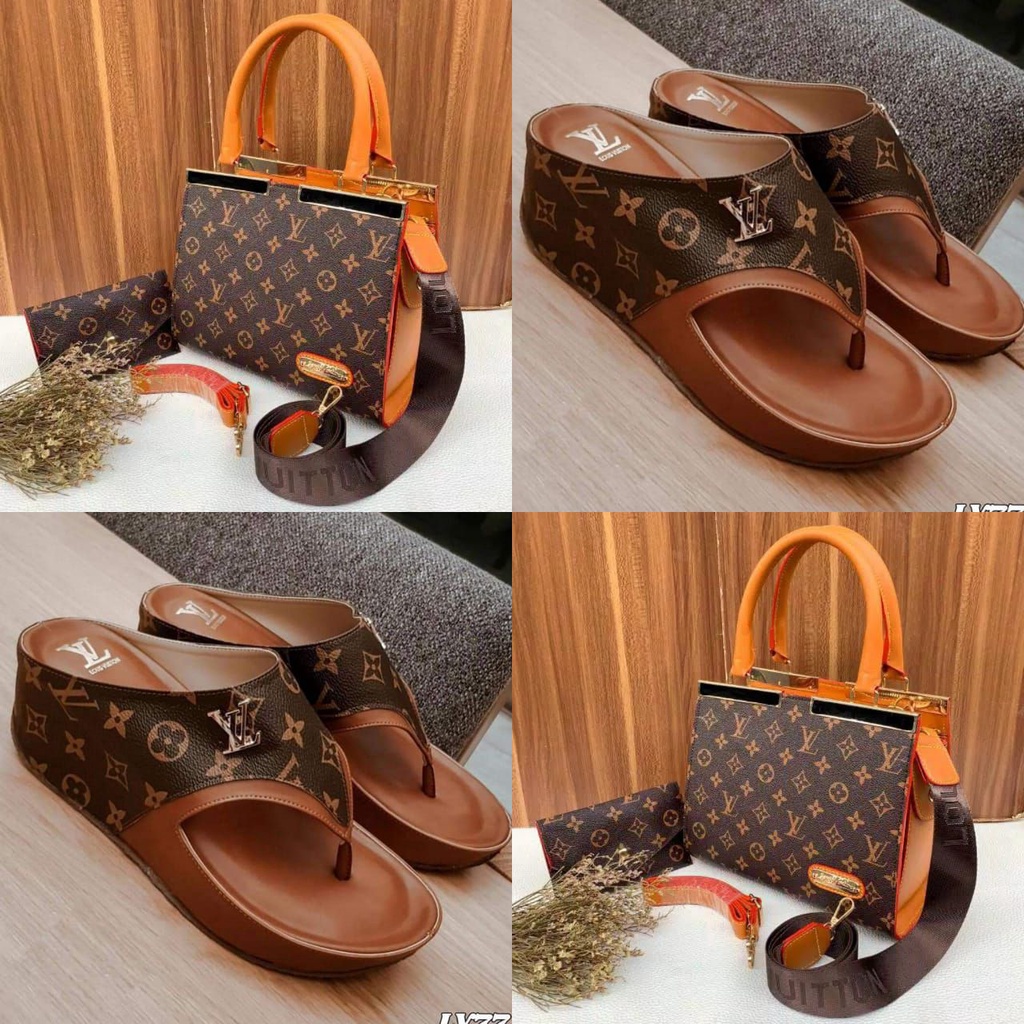 Paket Sandal Wedges &amp; Tas Selempang