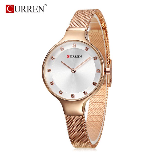 CURREN 9008 Jam Tangan Wanita Analog Stainless Steel Adjustable Clasp WATCHKITE WKOS