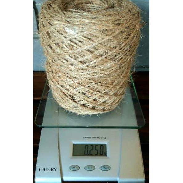 

Tali Rami / Tali Goni 250gram 2ply ( ± 200m ) / 3ply ( ± 125m ) / Tali Jerami / Tali Mendong (KODE