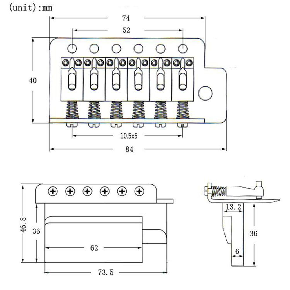 TOP Tune-o-matic Bridge 6 Strings Klip Penahan Aksesoris Gitar Tailpiece Gitar Untuk Strat SQ ST Guita Elektrik