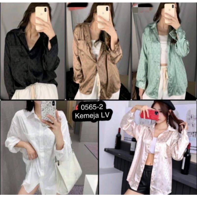 kemeja wanita  Lv bahan silky