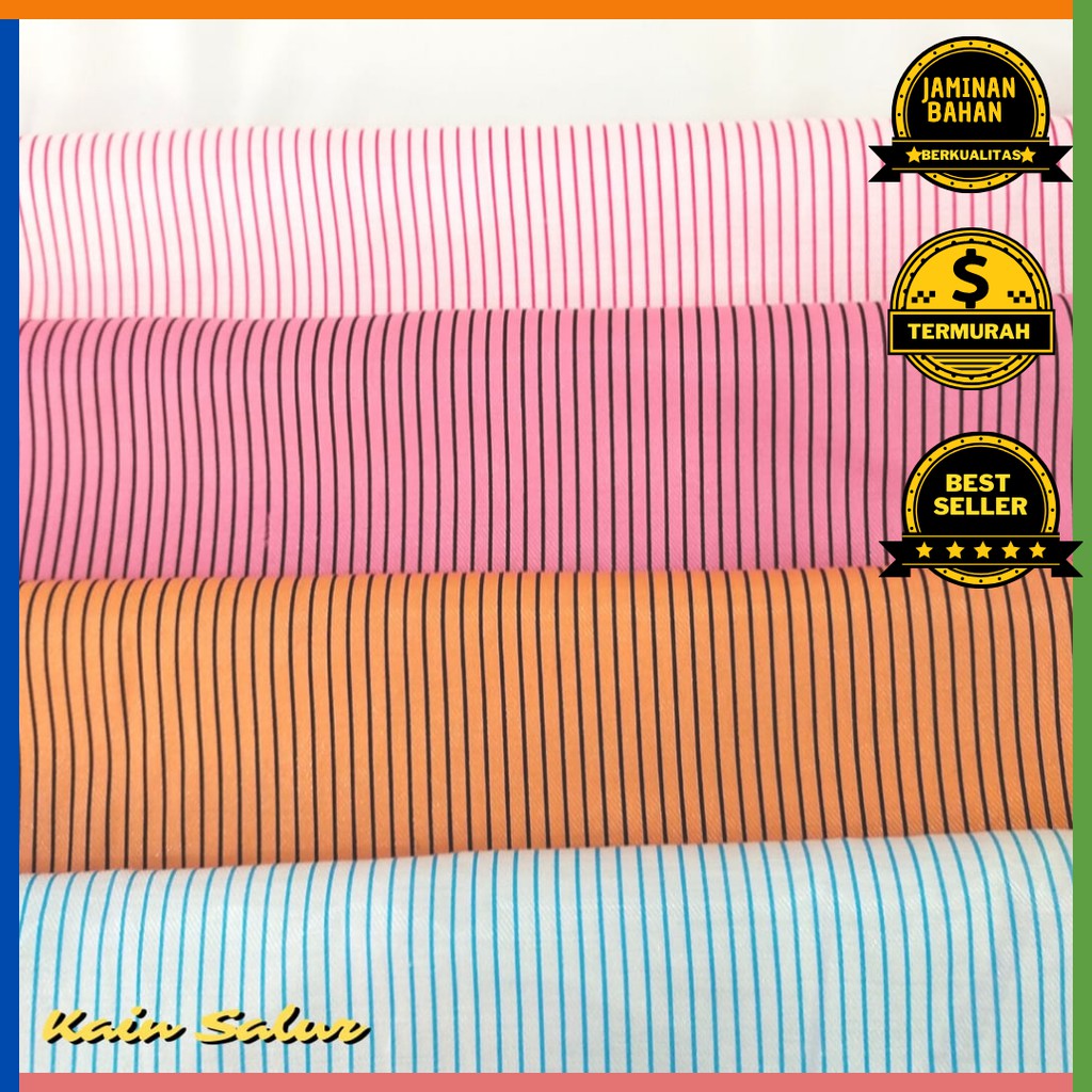 Kain Memora Kain Katun Salur Glossy Bahan Glossy dan Tebal Lebar 150 cm Murah Banget