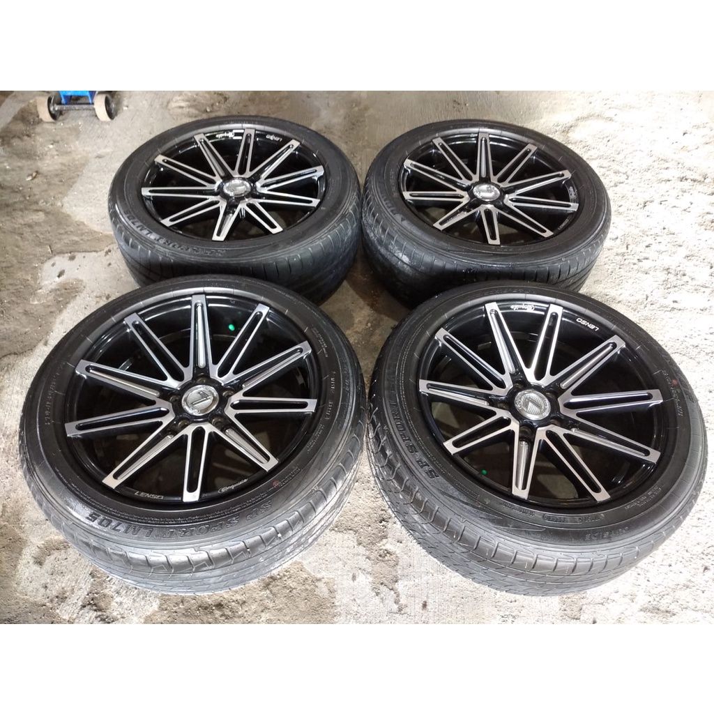 velg pelek mobil racing second lenso ring 18 ban 235/50/r18 dunlop