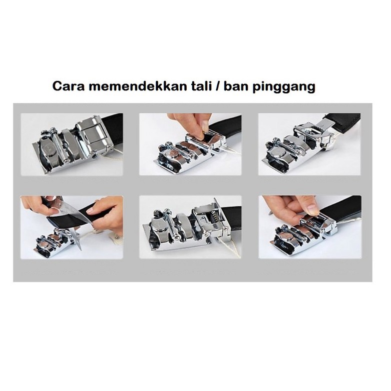 Ikat Pinggang Impor Pria Curewe Kerien Sabuk Gesper Metal Buckle Leather Kulit PU Belt Korea Style