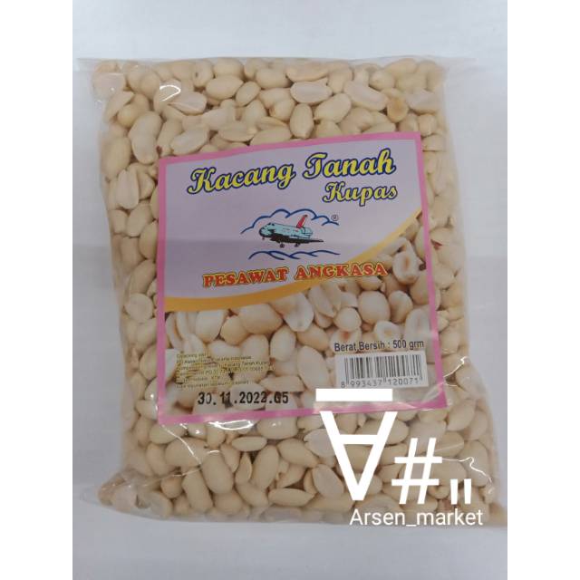 

Kacang tanah kupas 500gram cap pesawat angkasa