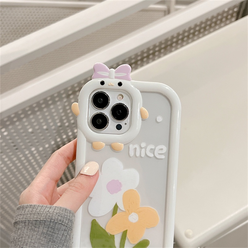 Soft Case Silikon TPU Transparan Motif Bunga Untuk Compatible for iPhone 14 13 12 11 Pro Max X Xr Xs Max iPhone 8 7 6 6s Plus Summer Flower Phone Case Clear Silicone Anti-Scratch Handphone Soft Case Shockproof Soft TPU Back Cover