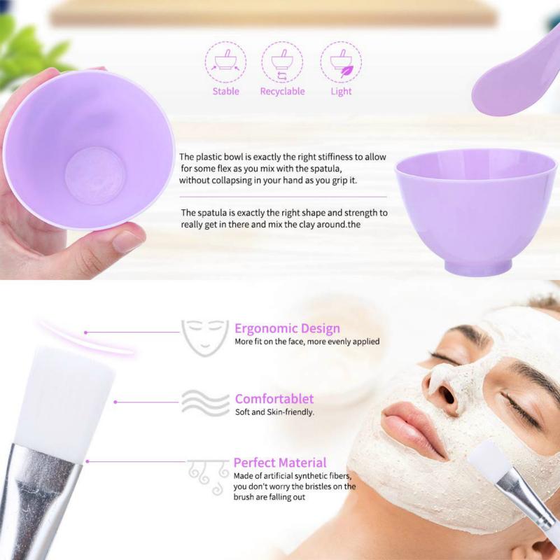 6Pcs / Set Spoon Stick Kit Mask Brush 4 In1 Facial Care Face Mask Bowl DIY Mask Mud Bowl Spatula Women Mixing Tool Beauty Skin