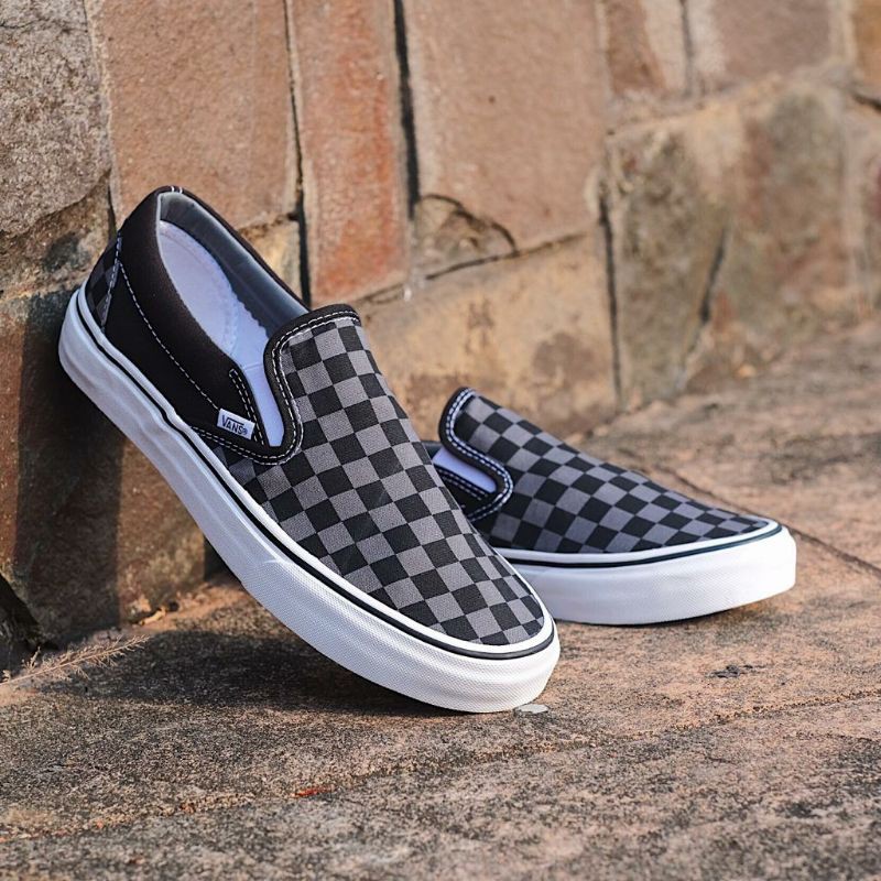 Baqicot Store | Vans Slip On Checkerboard Pewter Global Market (100% Original)