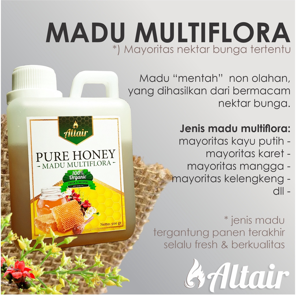 

ALTAIR PURE HONEY / MADU MENTAH MURNI 500GR