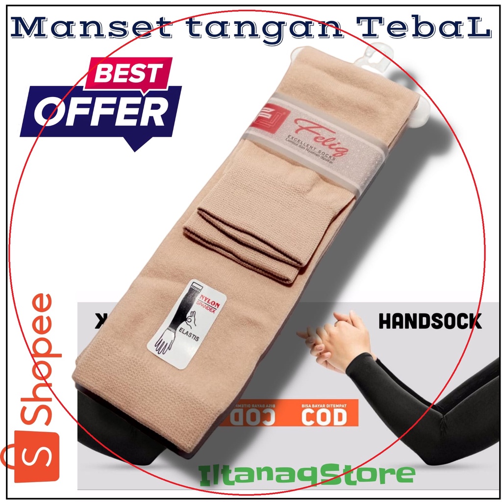 Manset Tangan Pria dan Wanita Tebal dan Panjang Manset Tangan Muslimah Manset Lengan Sarung Lengan SERI 03