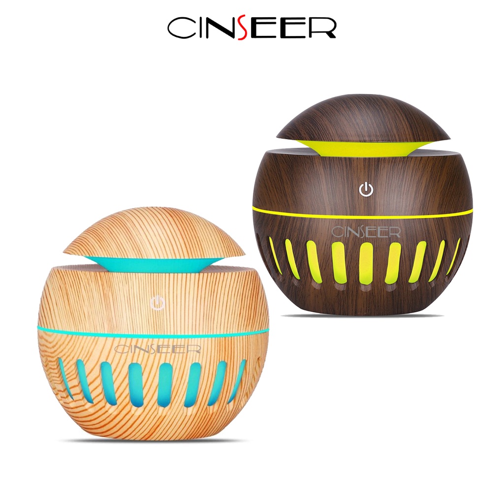CINSEER humidifier air 130ml aromaterapi diffuser model bulat kecil garis no remote (tidak free oil)-2