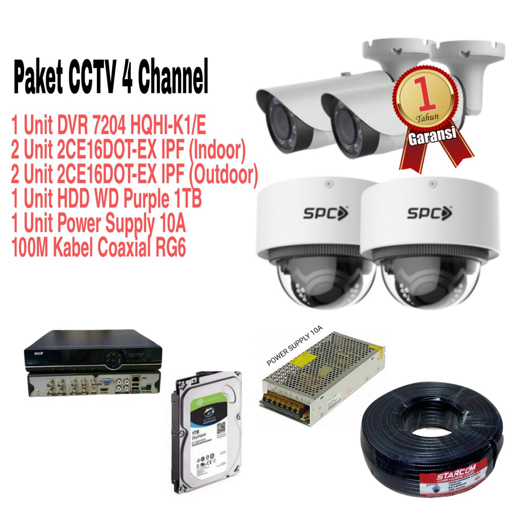 Paket Kamera CCTV 4 Channel