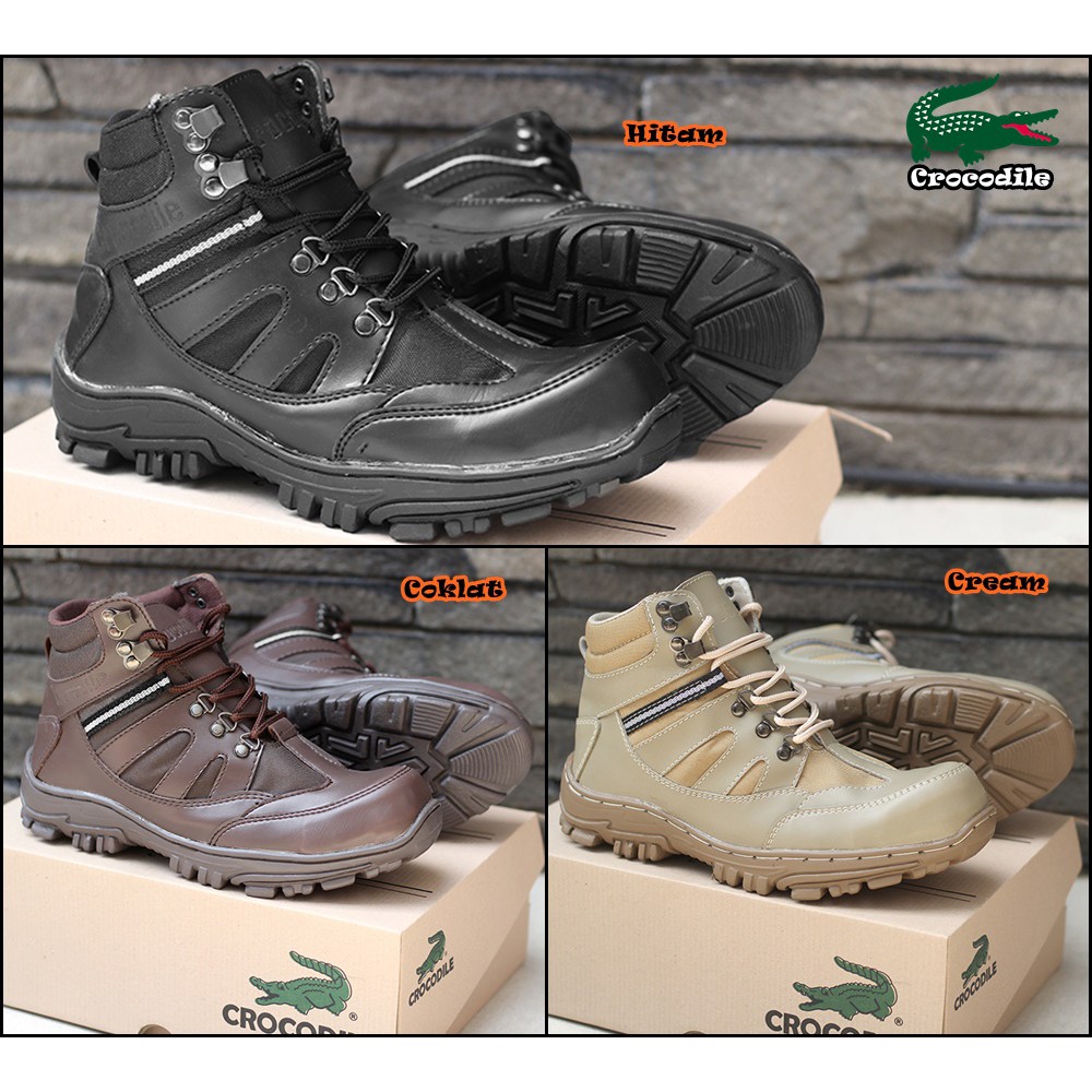 MS Shop - SIAP KIRIM Sepatu Septi Bots Pria Crocodile Armor Boots Safety Cowok Hiking Outdoor Murah