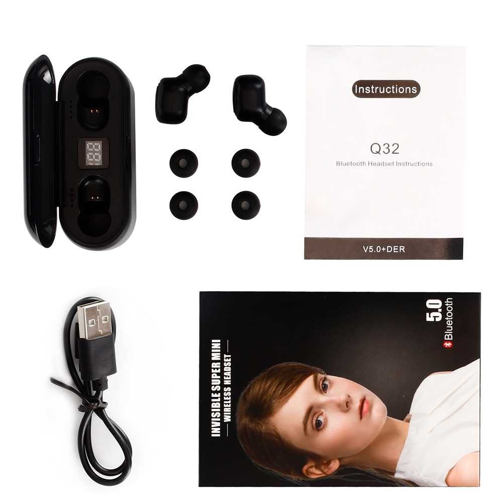 Terbaru ! HESTIA TWS Earphone True Bluetooth 5.0 Powerbank Charging Dock - Q32