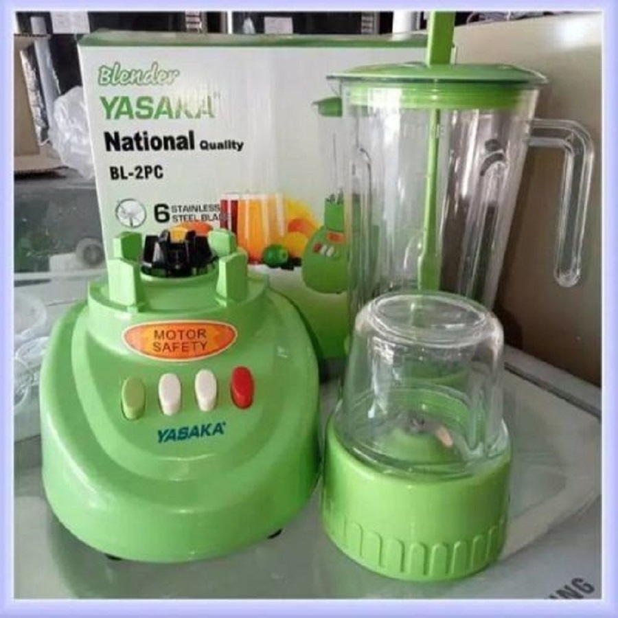 Blender Yasaka National 2in1 1L 1 Liter 6 Mata Pisau Basah Kering Gelas Anti Pecah