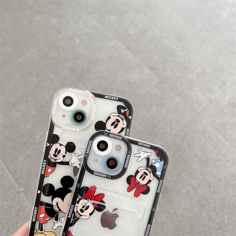 Soft Case TPU Motif Kartun Mickey Mouse Untuk IPhone 14 13 11 Pro Max 8 7 Plus X XS XR