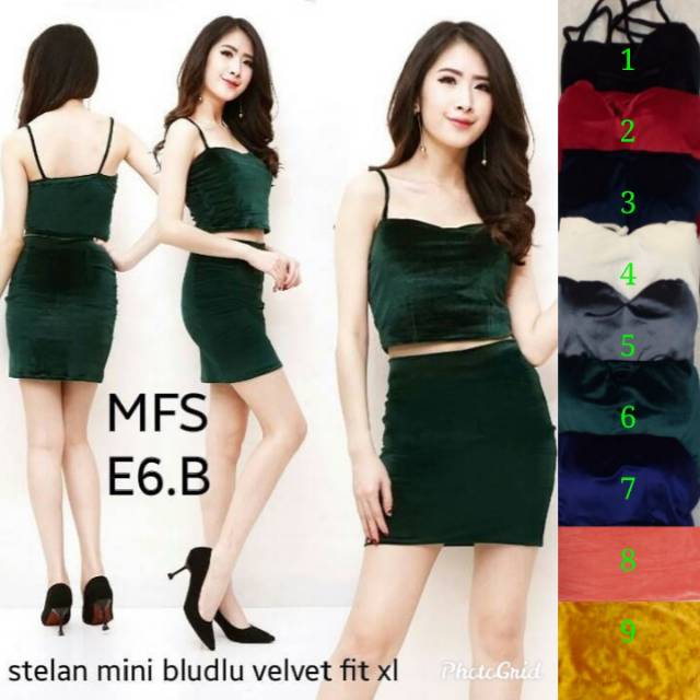 Stelan mini bludru velvet E6.B  baju wanita  dress bodycon  dress sexy