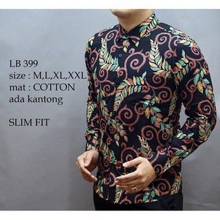 LB399 KEMEJA  BATIK  PRIA  SLIM FIT MEWAH  UNIK BAJU BATIK  