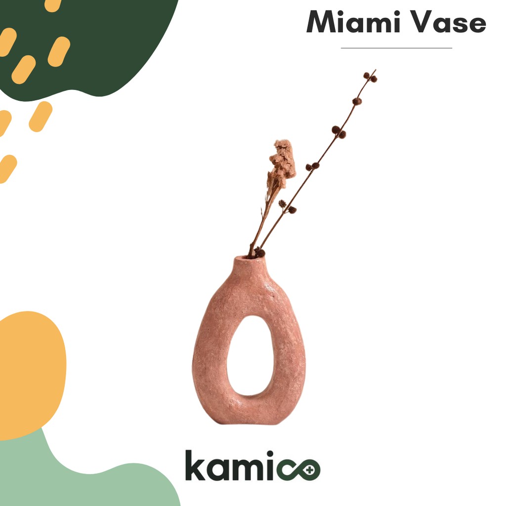 Miami Vas Aesthetic Vase Bunga Terakota / Pot Tanah Liat / Pot Terracotta