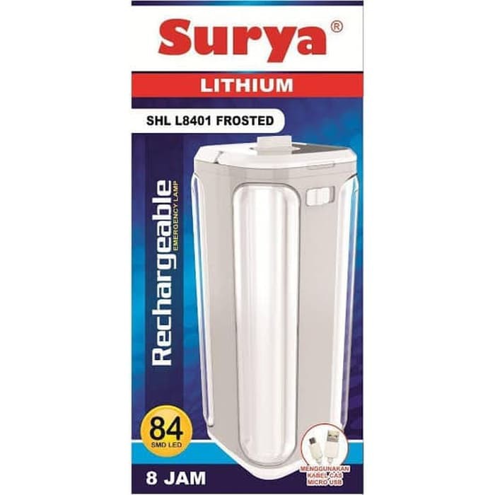 Lampu Darurat LED SURYA SHL L8401 Emergency Lamp Rechargeable