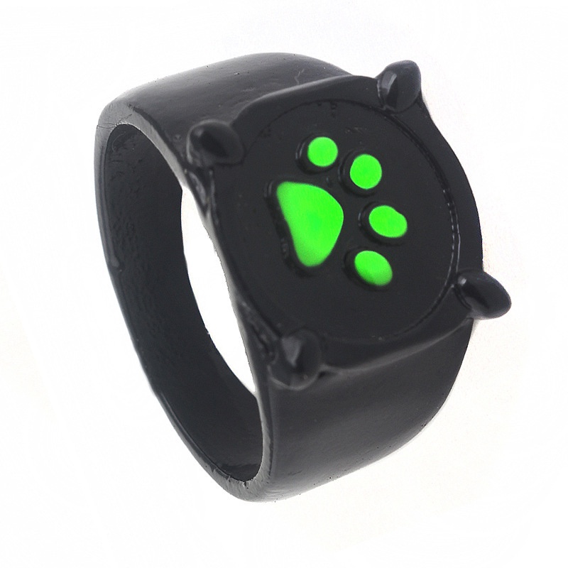 Cincin Motif Kartun Telapak Kaki Anjing / Kucing Warna Hitam Untuk Wanita