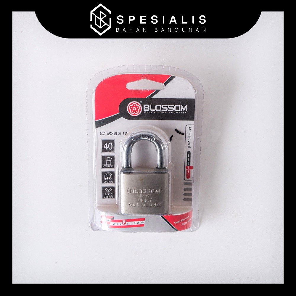 Gembok Kunci Besi Baja Silinder Kuningan - 40mm BLOSSOM