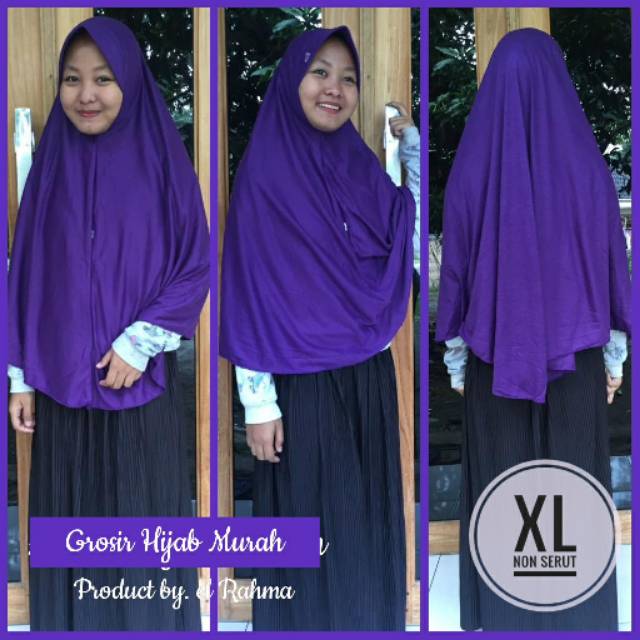 Kerudung Polos Tanpa Serut el Rahma XL