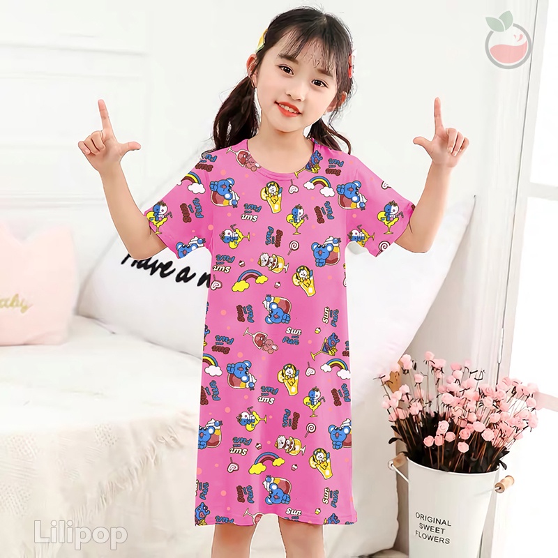 Baju Tidur Anak Daster Perempuan Usia 2 - 7 Tahun Terusan