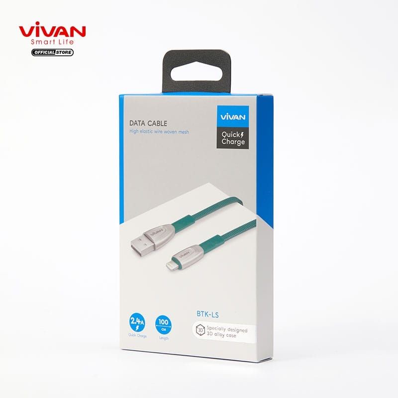 KABEL DATA LIGHTNING FOR IPHONE FAST CHARGING 2.4A 100CM VIVAN BTK-LS