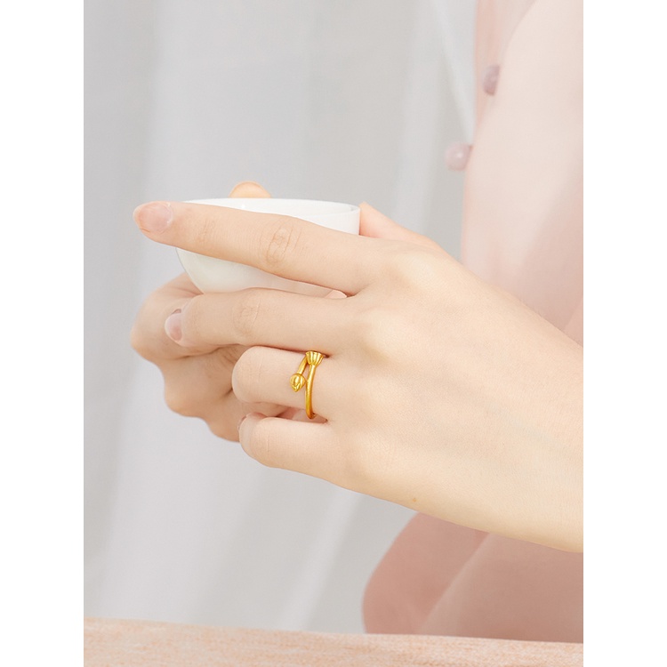 Cincin Kawin Emas Asli Emas Asli Kadar 375Desain Harimau Love Cincin Wanita Tunangan 50 Desain Dapat Disesuaikan Gaya Korea Untuk