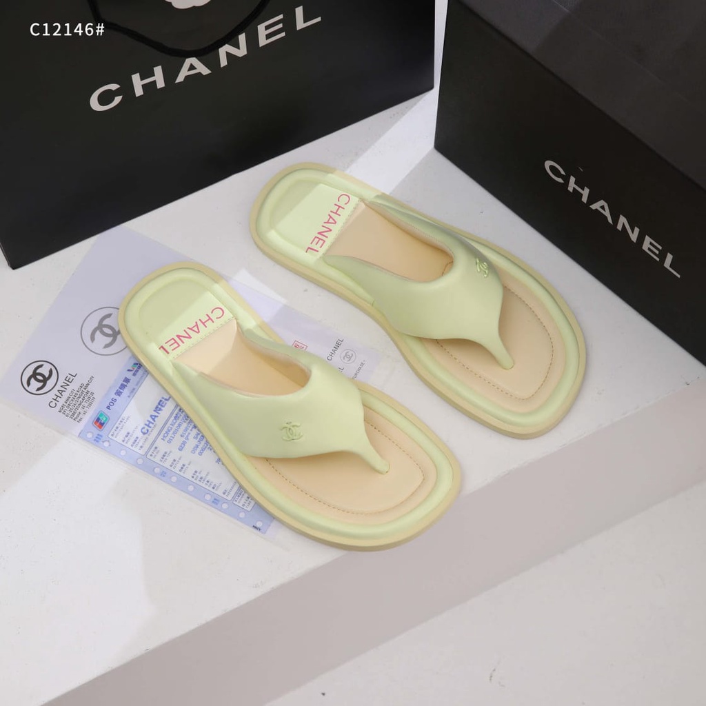 CH Padded Pool Thong Logo With Leather Sandal C12146