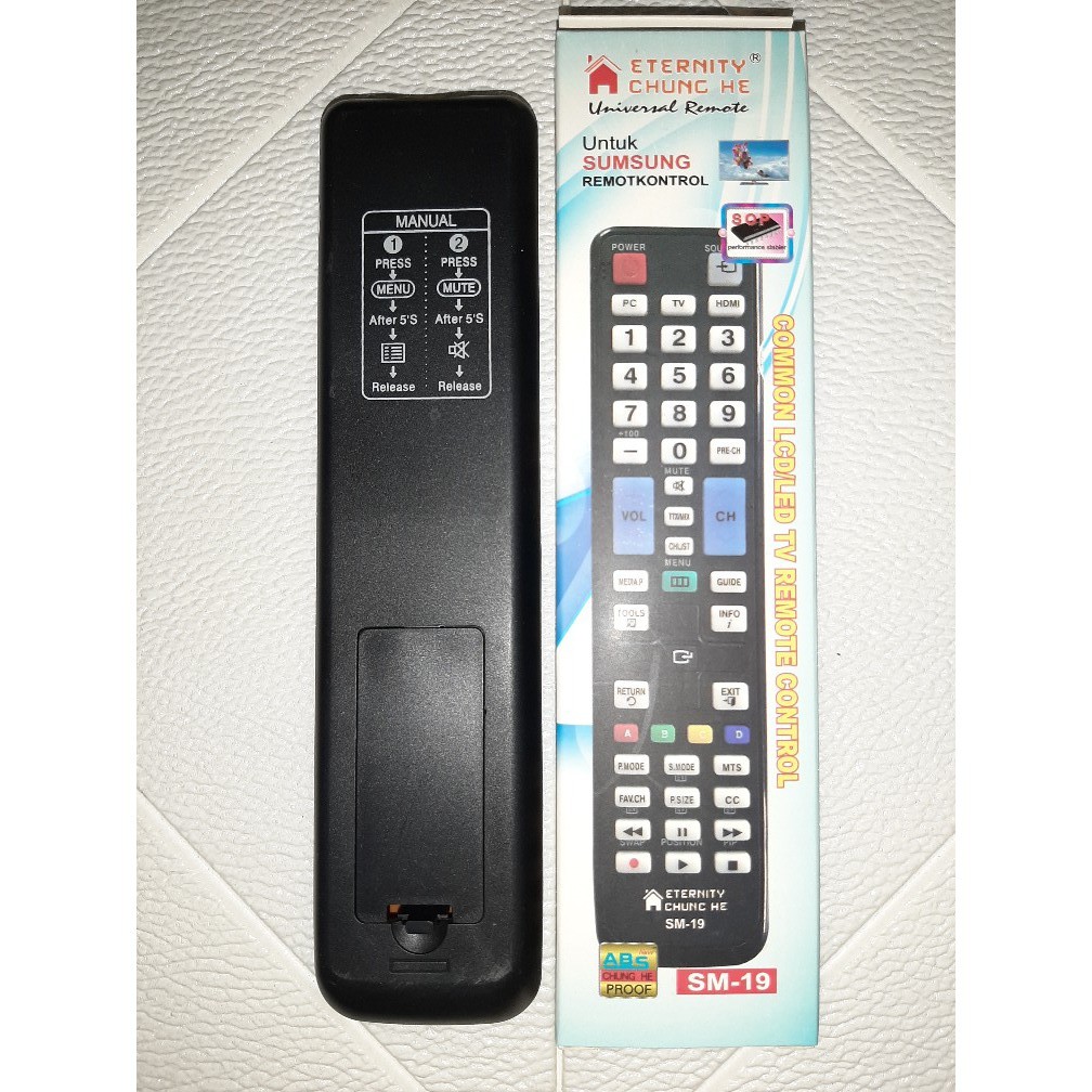 Remot Remote TV SAMSUNG MULTI TV LCD LED UNIVERSAL SM19 tanpa setting