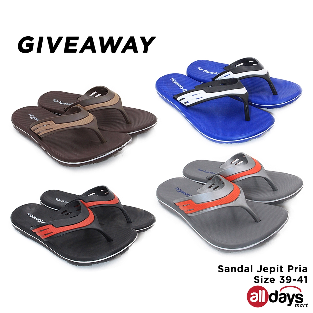 GIVEAWAY Sandal Jepit Pria Random Warna dan Motif Size 39-41